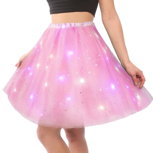 URAQT Jupe Tutu LED pour Femme, Jupe Tulle Femme Adulte Adolescent Parti Ballet Danse Fancy Dress...
