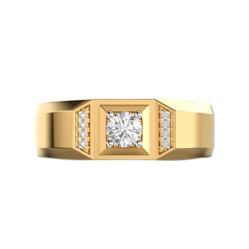 Bague solitaire en moissanite promesses tenues, cadeau homme