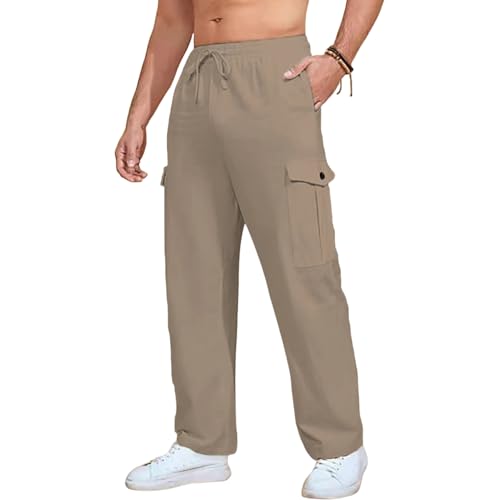 Risacharm Pants for Men, ComforFlex - Men's Multi-Pocket Stretch Comfort Outdoor Casual Pants, Quick Dry Cargo Pants