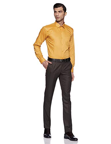 Image of Hang & Wear Men's Plain Regular fit Formal Shirt (MSCHAMBRAY-23- Tan 42