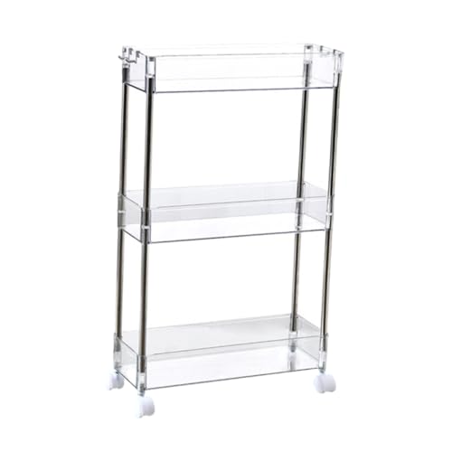TOYANDONA Carro Estrecho de Almacenamiento con Ruedas Transparente para Cocina y Balcón Estante Multiusos Compacto con Alta Capacidad y Diseño Visible