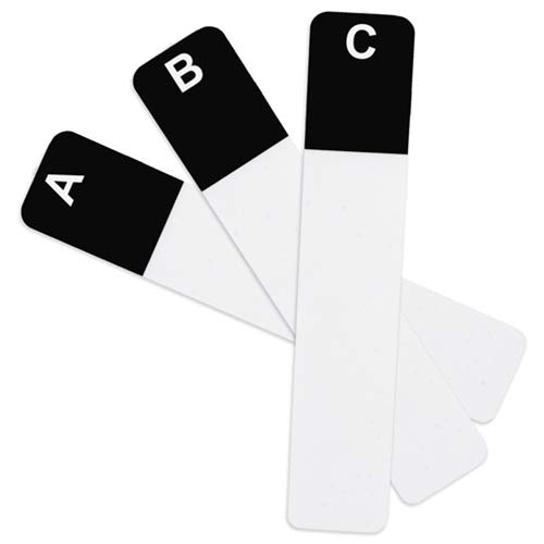 Name Badge Productions - 1 1/2 Inch x 7 5/8 Inch Premier Alpha Name Badge Dividers - Quickly and Easily Sort Badges - Ideal for Conferences, Trade Shows, Conventions, Meetings and Events (Black)