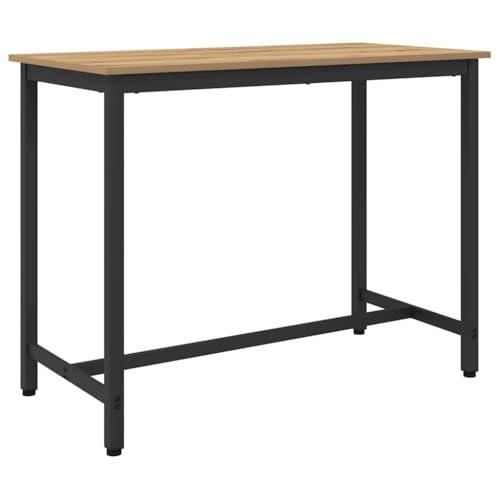 Table en chêne massif durable bureau réglable avec cadre en acier de qualité