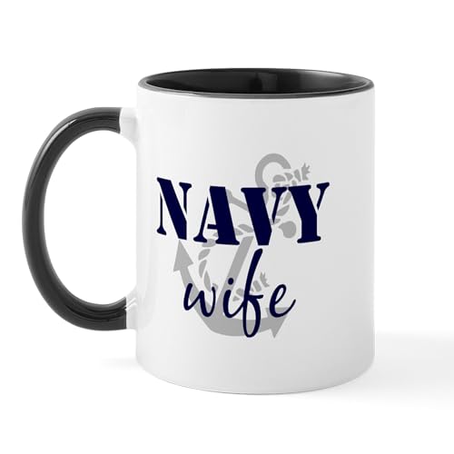 Taza de cerámica Navy Wife 11 oz miniatura 1