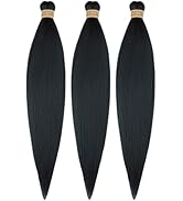 Navy Blue Braiding Hair Pre stretched Kanekalon Knotless Braiding Hair for Braids(Packs of 3,26",...