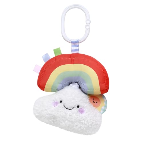 Image of Baby Starters Magic Years Rainbow and Cloud Activity Toy with Pull and Jiggle Vibration, Rattle and Travel Hook, Multicolored, 10 inch