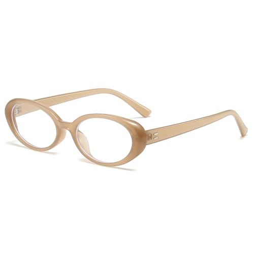 LJCZKA Oval Blue Light Glasses for Women Small Cat Eye Blue Light Blocking Glasses Ladies Anti Fatigue for Reading Texting Gaming