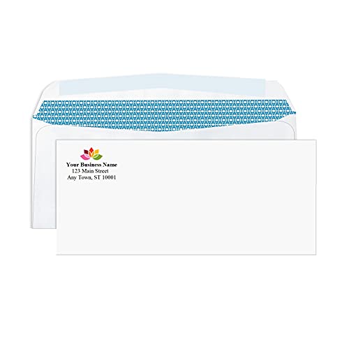 Aimoh 1000#9 Custom Printed Gummed Security Envelopes - Personalized with Logo and/or Return Address - Gummed Closure, 3-7/8 x 8-7/8 Inches, 1000 Count (7-30128-1000)