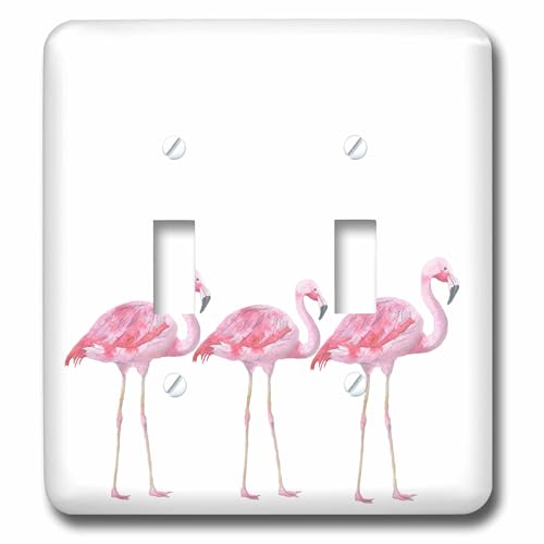 Interrupteur double flamant rose 3dRose finition d&eacute;corative - 2