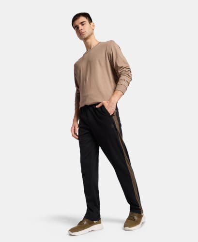 Image of Jockey AM75 Men Super Combed Cotton Rich Slim Fit Trackpant with Zipper Media Pocket