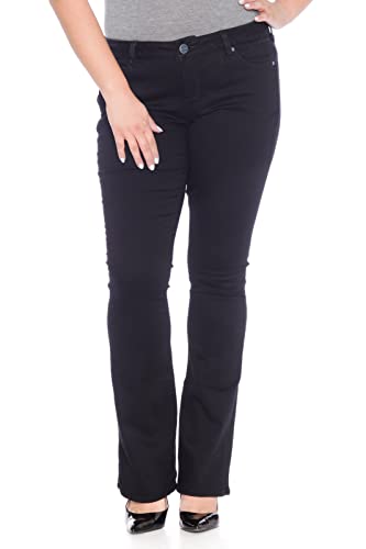Slink - Premium Women's Plus Size Stretch Color Bootcut Jean (Black)2