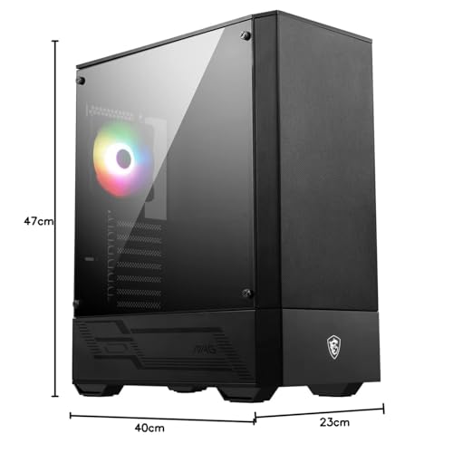 MSI MAG FORGE 110R Boitier PC Gaming Moyen Tour Noir, 1x Ventilateur 120mm ARGB, Panneau Latéral en Verre Trempé, ATX, mATX, mini-ITX