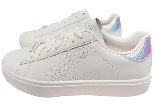 Skechers Skechers Women's Eden LX - Magical Dream Lace-Up Sneaker, White/Silver, 10 US