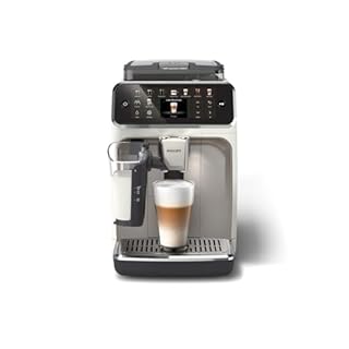 PHILIPS 5500 Series Kaffeevollautomat – 20 Getränke, Modernes Farb-Touchdisplay, LatteGo-Milchsystem, SilentBrew-Technologie, 100% Keramikmahlwerk, QuickStart, 1,8L Wassertank, Weißchrom (EP5543/90)