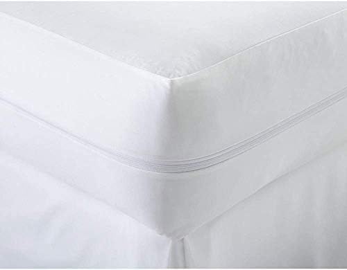 Mattress Protector, Anti Allergy Fully Zipped Waterproof Mattress Encasement with Zip Dust Mite Mattress cover (Cotton Blend, Single)