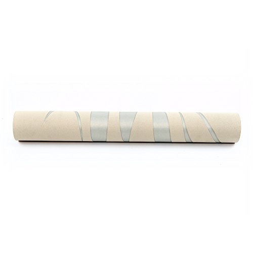 HANMERO Modern Extra-Thick Non-Woven Water Plant Pattern 3D Flocking Embossed Wallpaper Roll Living Room Bedroom, Cream & Silver, QZ0411, 10m x 0,53m
