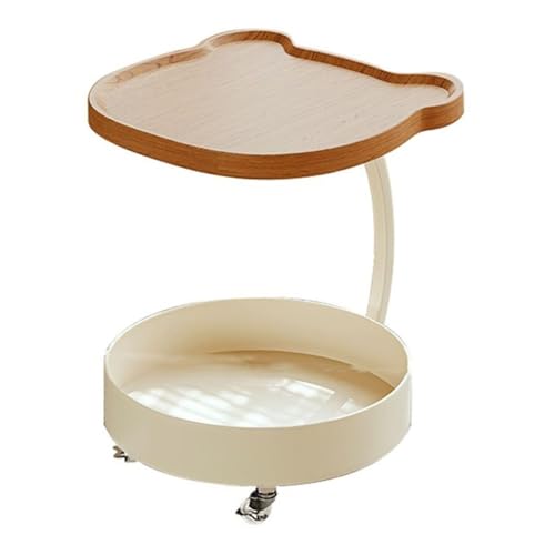 Petite table d'angle de chevet meuble de salon compact bruin