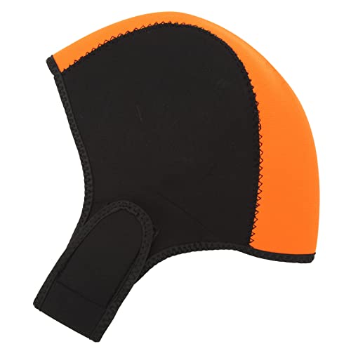 Wetsuit Hood Thermal, Neoprene Scuba Diving Hood Cap, Swim Surf Diving Hood Sun UV Protection Quick Drying for Men Women (Black Orange)