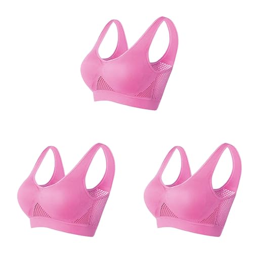 Lot de 3 soutiens-gorge de sport respirants sans armatures pour entraînement et yoga