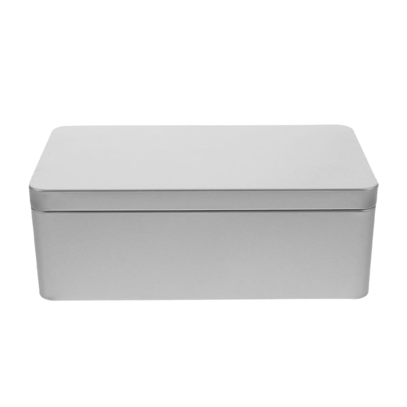 Cabilock Metall Blechdose Mit Deckel Rechteckige Aufbewahrungsdose Teeblätter Weißblechbehälter Für Den Täglichen Gebrauch -23,5 x 11 x 6,5 cm