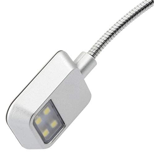 WITHit Quad Clip On Book Light – Silver – LED Reading Light with Clip for Books and eBooks, Dimmable Brightness, Portable & Lightweight Bookmark Light for Adults, Batteries Included