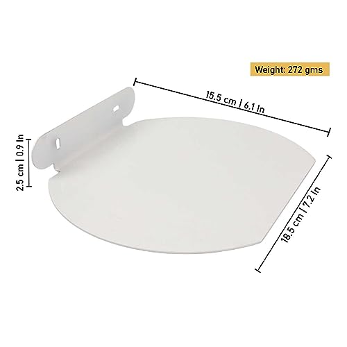 Image of Spillbox Metal Floating Shelf | Wall Mounted Shelf | Invisible Mounting|Decorative Shelf|Living Room|Kitchen Organizer|Stand|Holder for Wi-fi Camera - Floating Shelf (Pack of 3) (White)