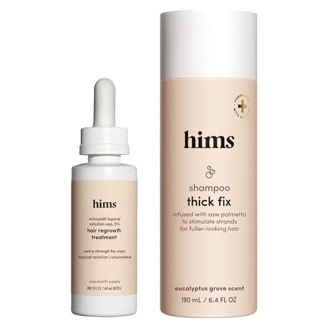 hims Thick Fix Hair Thickening Shampoo for Thinning Hair - Mens Hair Loss Shampoo with Saw Palmetto - Supports Hair Growth - No Parabens or Sulfates - 2 Pack, 6.4oz Cover