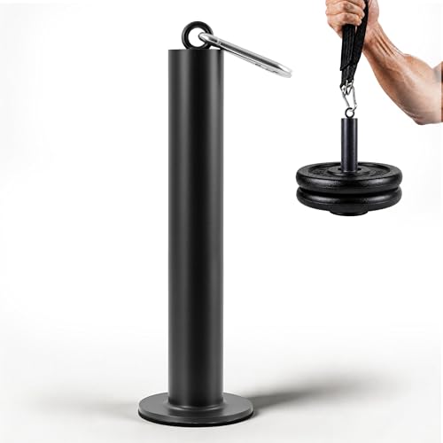 Weight Plate Loading Pin with Carabiner Heavy-Duty Steel Loading Post for 2 Olympic Plates Ideal for LAT Pulldown Bicep Curl & Tricep Press Home Gym DIY Strength Training Accessory