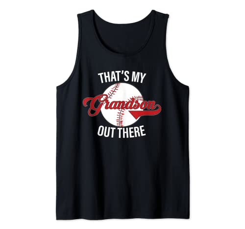That's My Grandson Out There Baseball For Grandma Grandpa Camiseta sin Mangas