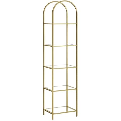 VASAGLE 5-Tier Tempered Glass Shelf Unit Cover