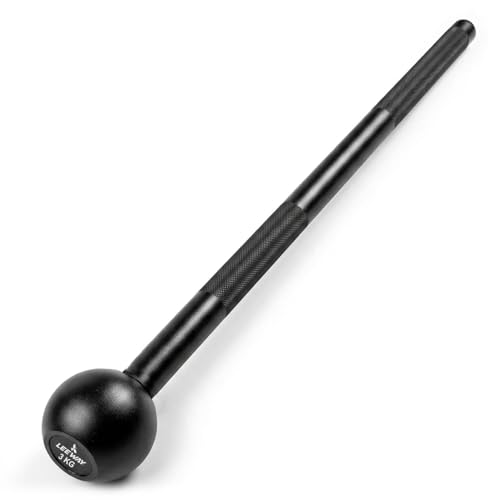 Image of Leeway (3kg) Macebell Mugdar Meel Indian Clubbell for Functional Training & Strength | Cast Iron Macebell | Gada Style Traditional Fitness Tool, Shoulder Mobility, Grip Strength (Black, 3kg Mugdar)