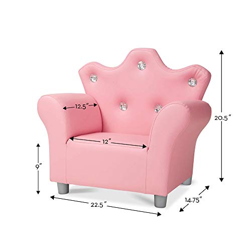 Melissa & Doug Child's Crown Armchair - Pink Faux Leather
