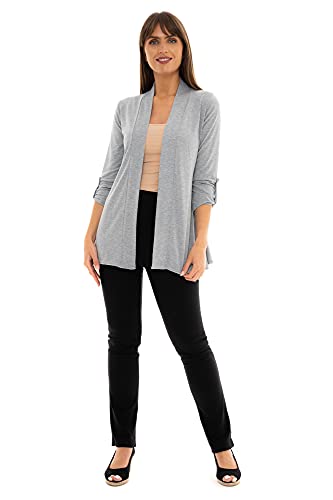 Image of Loxdonz Women's Open Front Cardigans Casual 3 /4 Sleeve Cardigan Soft Lightweight Top