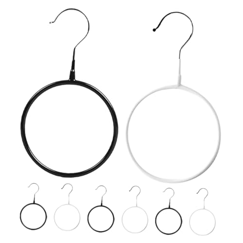 DIYEAH 8pezzi Portacinture Organizzatore per Armadio Ganci di Ferro e Anelli di Metallo Salvaspazio per Sciarpe Cinture e Cravatte Design Moderno e Minimalista