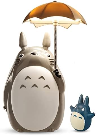 Lenporl Totoro Umbrella LED Night Light Kid's Character Lamp USB Charge (White Belly) Bonus Totoro Tumbler