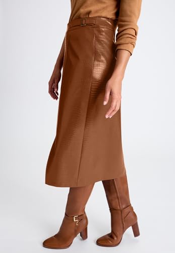 Jessica London Women's Plus Size Faux Croc Wrap Skirt3