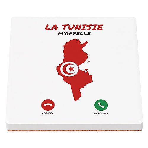 sous Verre en céramique - La Tunisie m'appelle Voyage Passion Tourisme - 1 unité (100 x 100 mm)