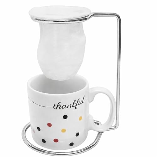 Amazon.com.br: Caneca Porcelana com Coador 100ml Mini Dots Thankful