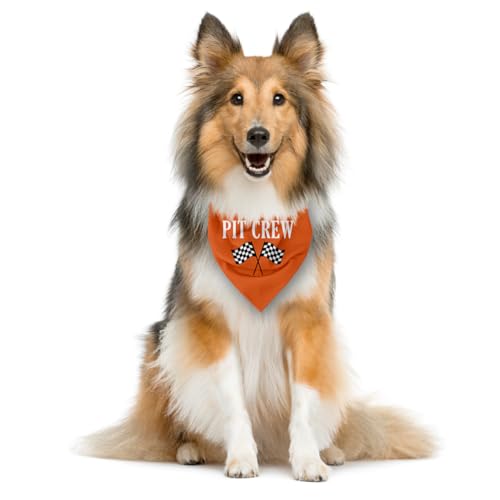 Pit Crew Dog Bandana, Orange Dog Bandana, Checkered Flags Race Car Flag Dog Bandana, Funny Cute Dog Bandana, Pet Dog Triangle Scarf, Dog Bandana for Small Medium Large Dogs (E4) Pit Crew Dog Bandana, Orange Dog Bandana, Checkered Flags Race Car Flag Dog Bandana, Funny Cute Dog Bandana, Pet Dog Triangle Scarf, Dog Bandana for Small Medium Large Dogs (E4)