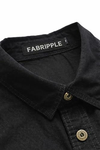 Image of FABRIPPLE Men's Cargo Jacket Shirt | 100% Cotton | 6 Pocket Utility Overshirt | Casual & Outdoor Wear | Breathable & Lightweight Fabric