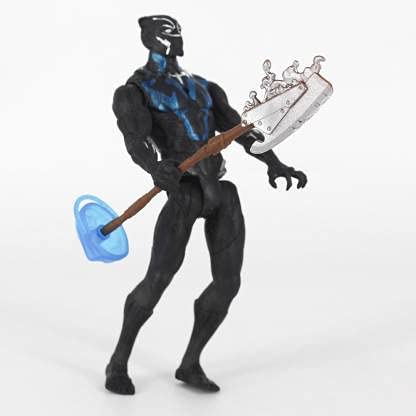 Cairwi Creation Action Figure Toy Set Kids Action Series Figures Playset Toys Boys Girls with Weapon & LED Light (Black Panther)