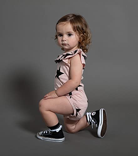 Nununu Baby Short Sleeve Onesie Bodysuit, 100% Cotton, Unisex For Infant Girls And Boys, Star - Powder Pink, 18-24 Months #TOP4