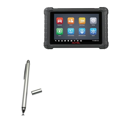 BoxWave Stylus Pen Compatible with Autel MaxiCheck MX900 - DualTip Capacitive Stylus, Fiber Tip Disc Tip Capacitive Stylus Pen - Metallic Silver