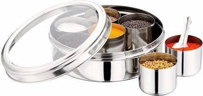 Image of SPICE SET WITH SEE THROUGH GLASS SS LID 7 WATI AND 1 SPOON