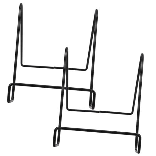 TEHAUX 2pcs Iron Picture Frame Stands Plate Holders Minimalist Display Stands for Decor Office Kitchen