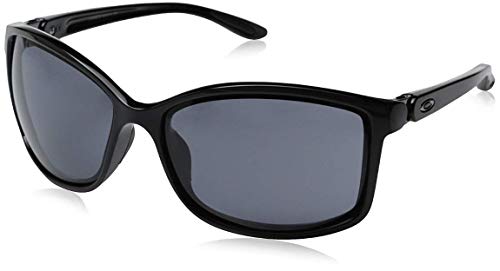 Oakley Women's OO9292 Step Up Cateye Sunglasses, Polished Black/Grey, 61 mm
