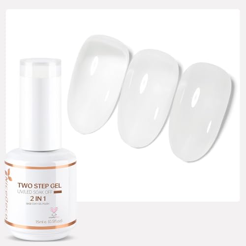 Nicedeco Esmaltes Semipermanentes Para Uñas 2 In 1 Jelly Gel Nail Polish DIY Nail Art Gel Deatina De Alto Brillo Con Capa Base En Un Solo Paso UV/LED Soak Off 1X10ML - 001