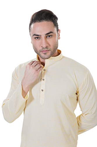 Image of Amazon Brand - Anarva Men's Pastel Linen Kurta Pyjama Set