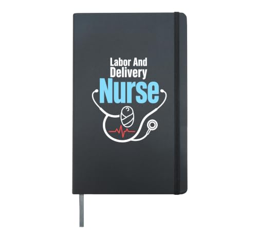 Nurse Heartbeat Medical EKG Pulse Line Hardcover Journal, Black