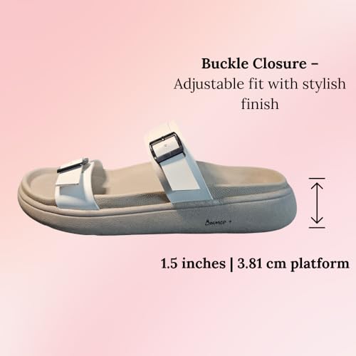 Image of Women's Vegan Leather Flat Sandals | Stylish Ladies Sandal with Cushioned Footbed | Lightweight & Waterproof EVA Sole | Comfortable Everyday Wear
